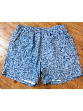 Local Boy Outfitters Mens Blue Oyster Pattern Swim Shorts Large